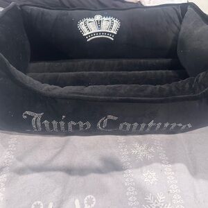 Juicy Couture Velour Pet Bed in Black